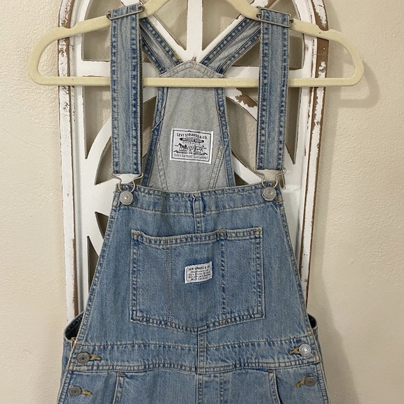 LEVI STRAUSS & CO TWO HORSE BRAND xsmall OVERALLS SHORTALLS CHORE DENIM SHORT - Picture 3 of 8
